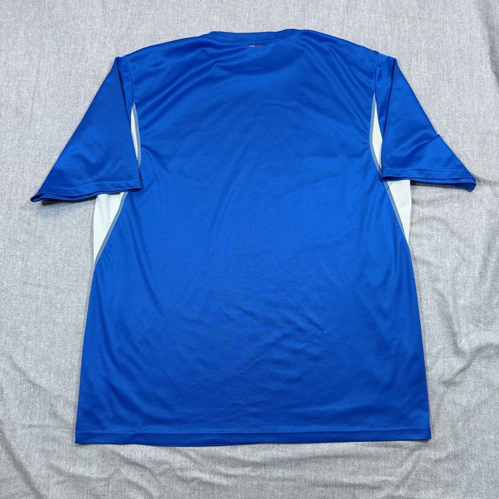Adidas Shirt Mens‎ Extra Large Blue White Climalite Athletic Performance Tee XL